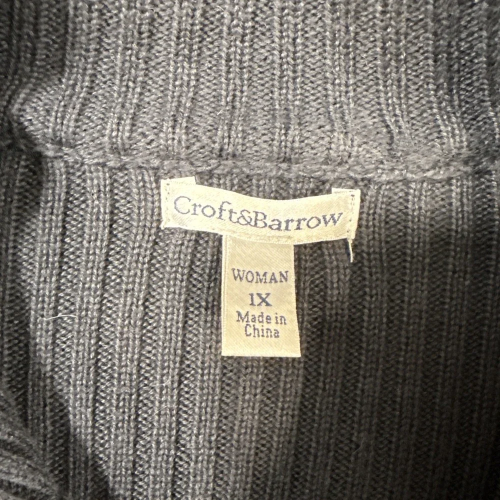 WOMENS XL SWEATER Croft and Barrow LAVENDER PINK 1/4 Zip Pullover CABLE KNIT - Picture 4 of 10